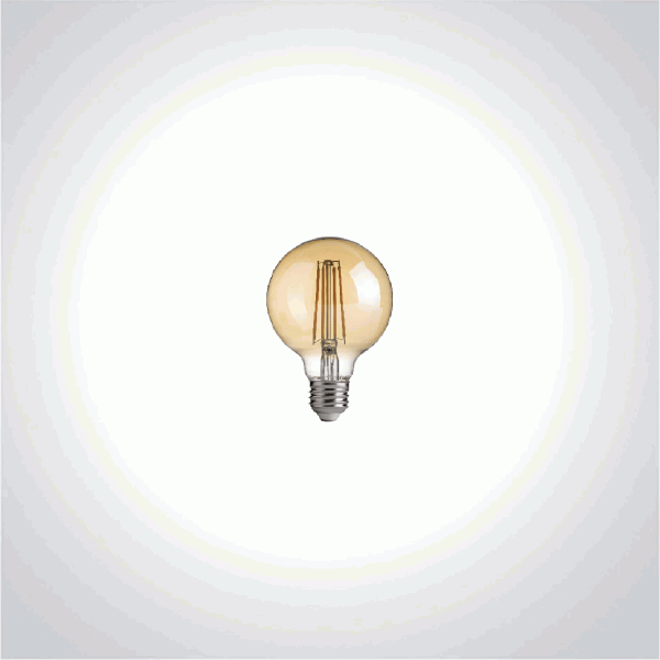 EL-F95-04W - Amber Glass E27 Filament LED Lamp 4W