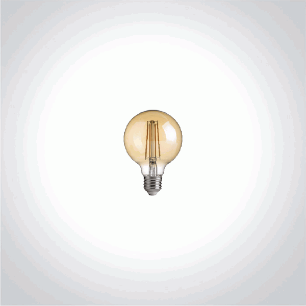 EL-F80-04W - Amber Glass E27 Filament LED Lamp 4W