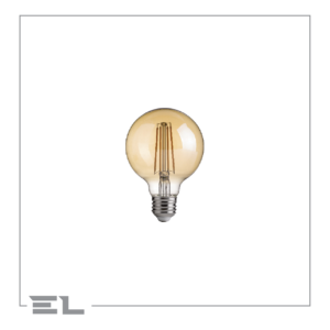 EL-F125-07W - Amber Glass E27 Filament LED Lamp 7W