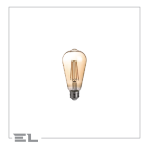 EL-F64-04W - Amber Glass E27 Filament LED Lamp 4W