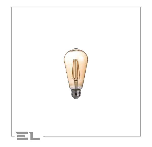 EL-F64-04W - Amber Glass E27 Filament LED Lamp 4W